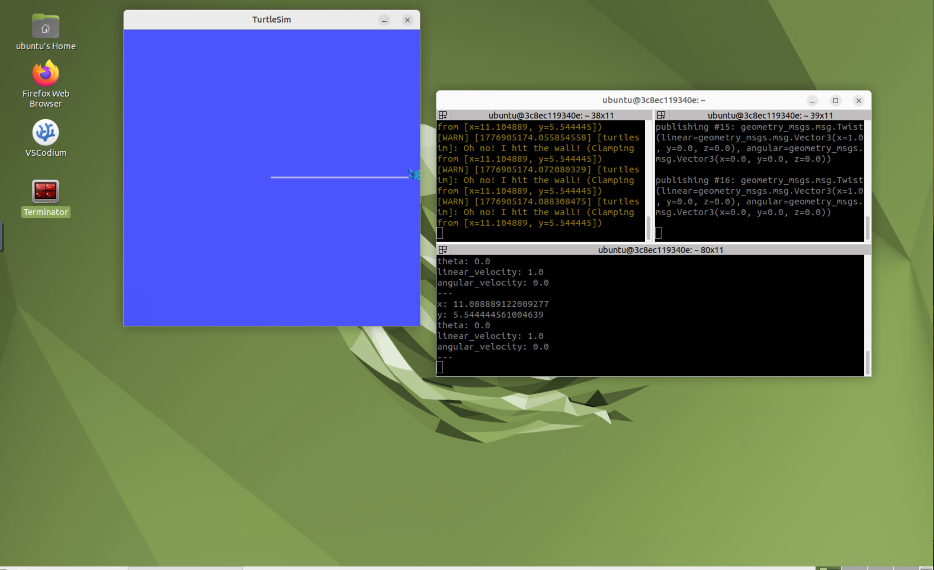 Docker ROS2 desktop screenshot